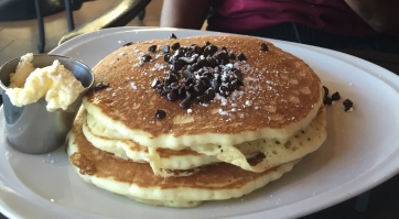 my bro's chocolate chip pancakes from the Tropics Bar and Grill.