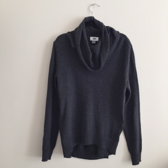 grey cowlneck sweater, $0.97