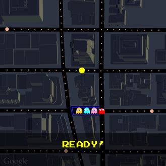 Surprised when I pulled out Google Maps in Midtown to find it transformed into Pac-man. Fun. Google must not know what else to do with all their money...